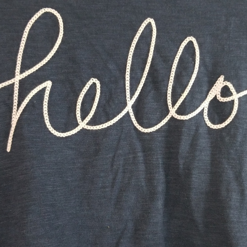 Maison Jules
Hello-Goodbye Graphic Top
Navy Blue - Picture 3 of 4